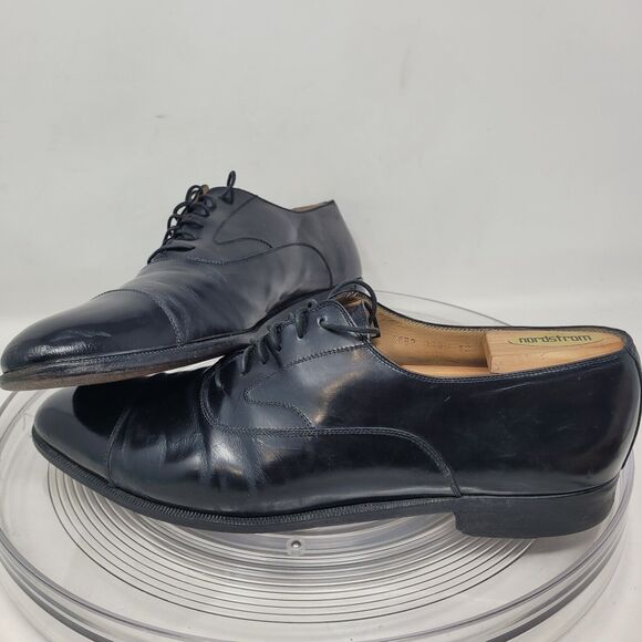 Salvatore FERRAGAMO "TRAMEZZA" Cap Toe Derby Oxfords Mens 12 D Made ITALY $1,490 - Picture 1 of 9
